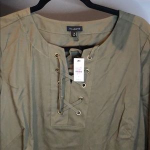 NWT Talbots size 12 3/4 sleeve army green dress